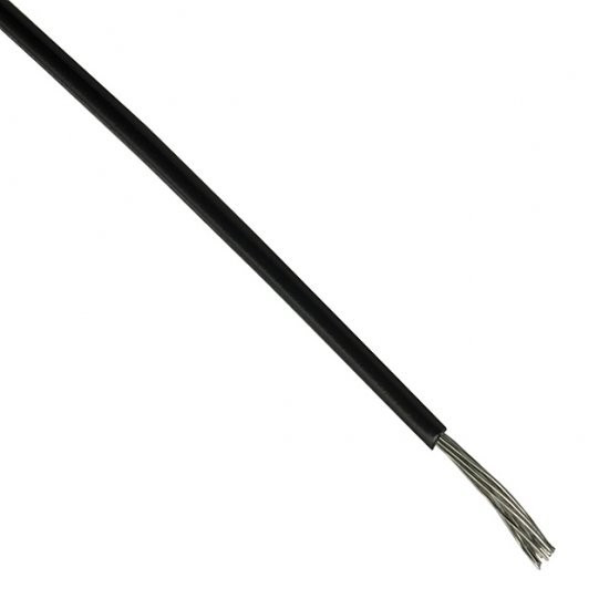 Silver teflon cable mono 16 Awg black